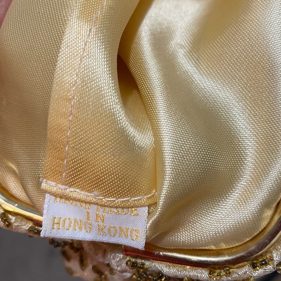 Vintage 1960s Hand Beaded Flowers Kiss Lock Convertible Purse Clutch-EUC - Picture 6 of 7